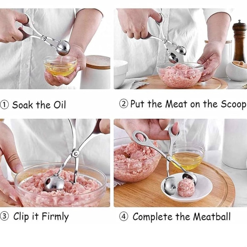 NORPRO 🍝 VINTAGE 90’s STAMPED NORPRO STAINLESS STEEL MEATBALL FRUIT BALL SCOOPER - Picture 14 of 15